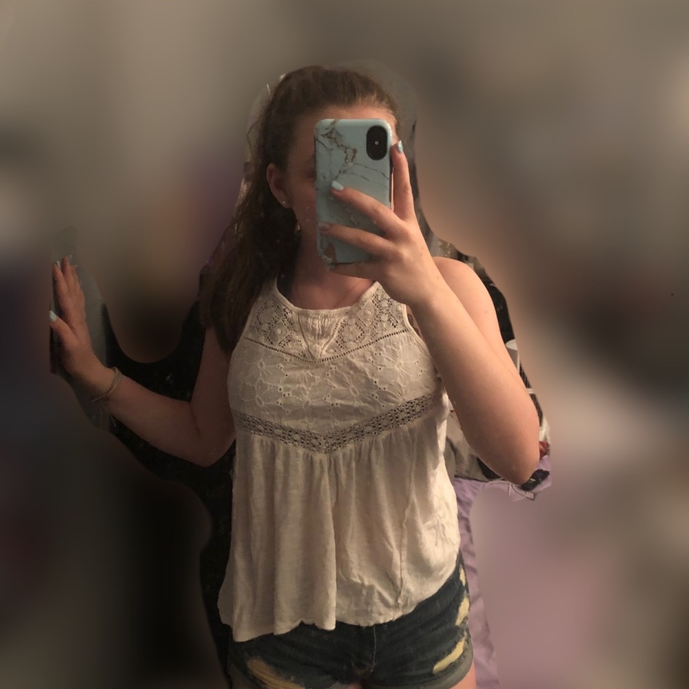 white tank top